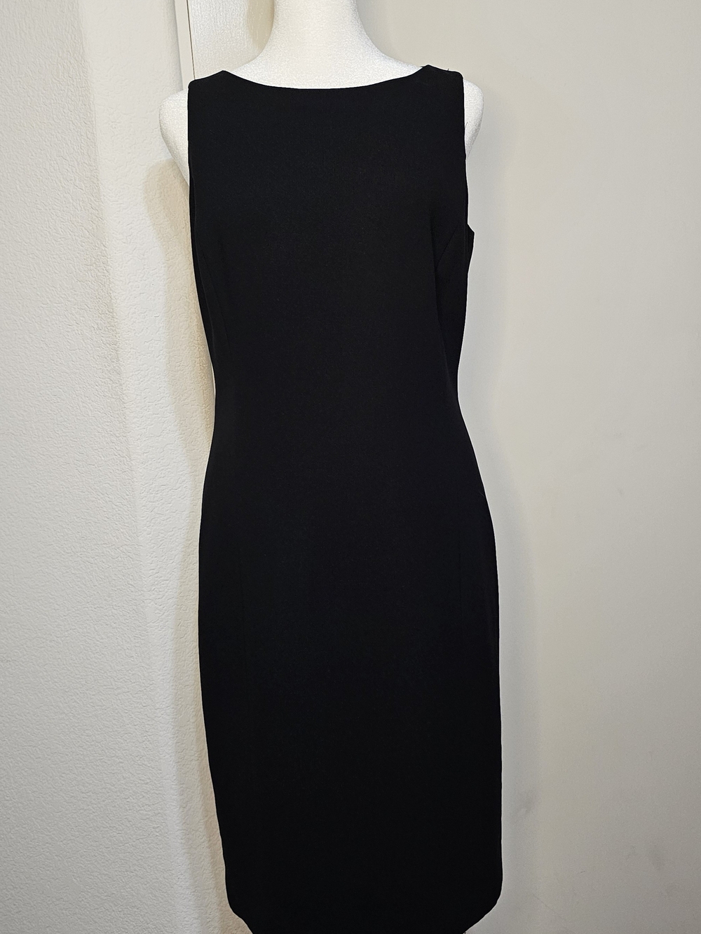 Liz Claiborne Black Sleeveless Midi Sheath Dress Sz 4